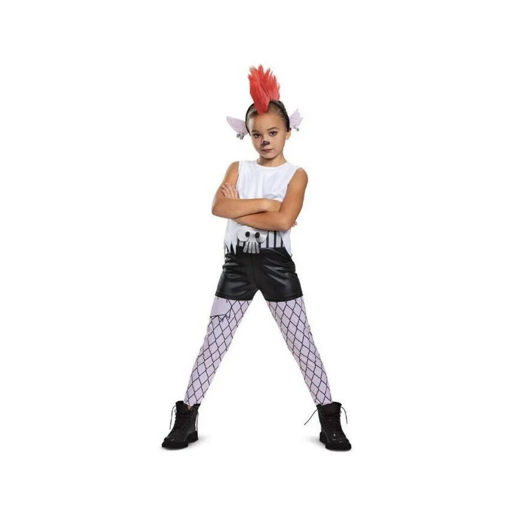 NEW Barb Trolls World Tour Halloween Costume S 4-6 M 8-10 Jumpsuit Mohawk